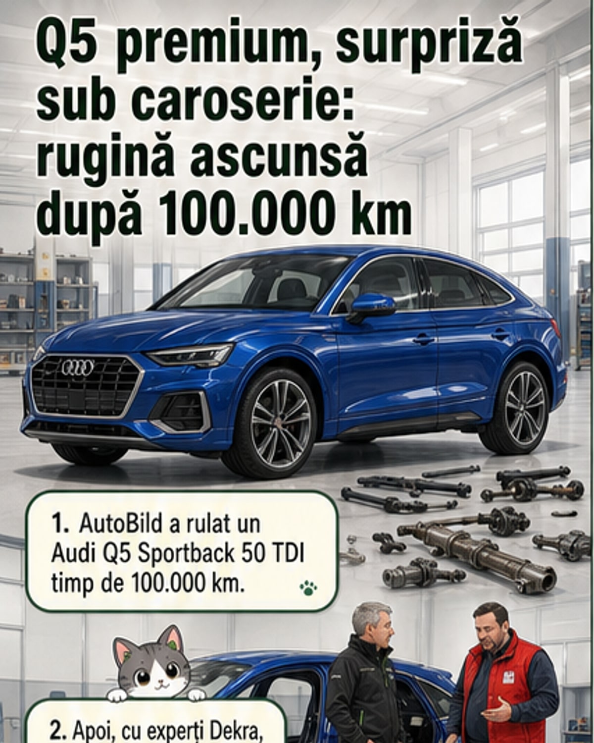 Audi Q5, surprins cu rugină gravă după 100.000 km