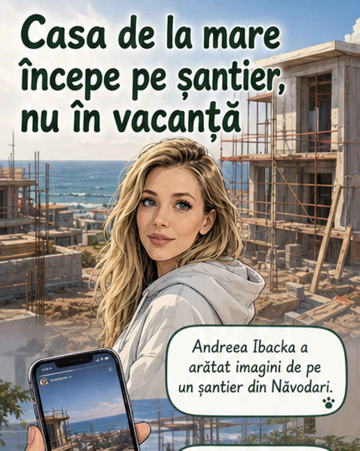 Andreea Ibacka își construiește casa la mare