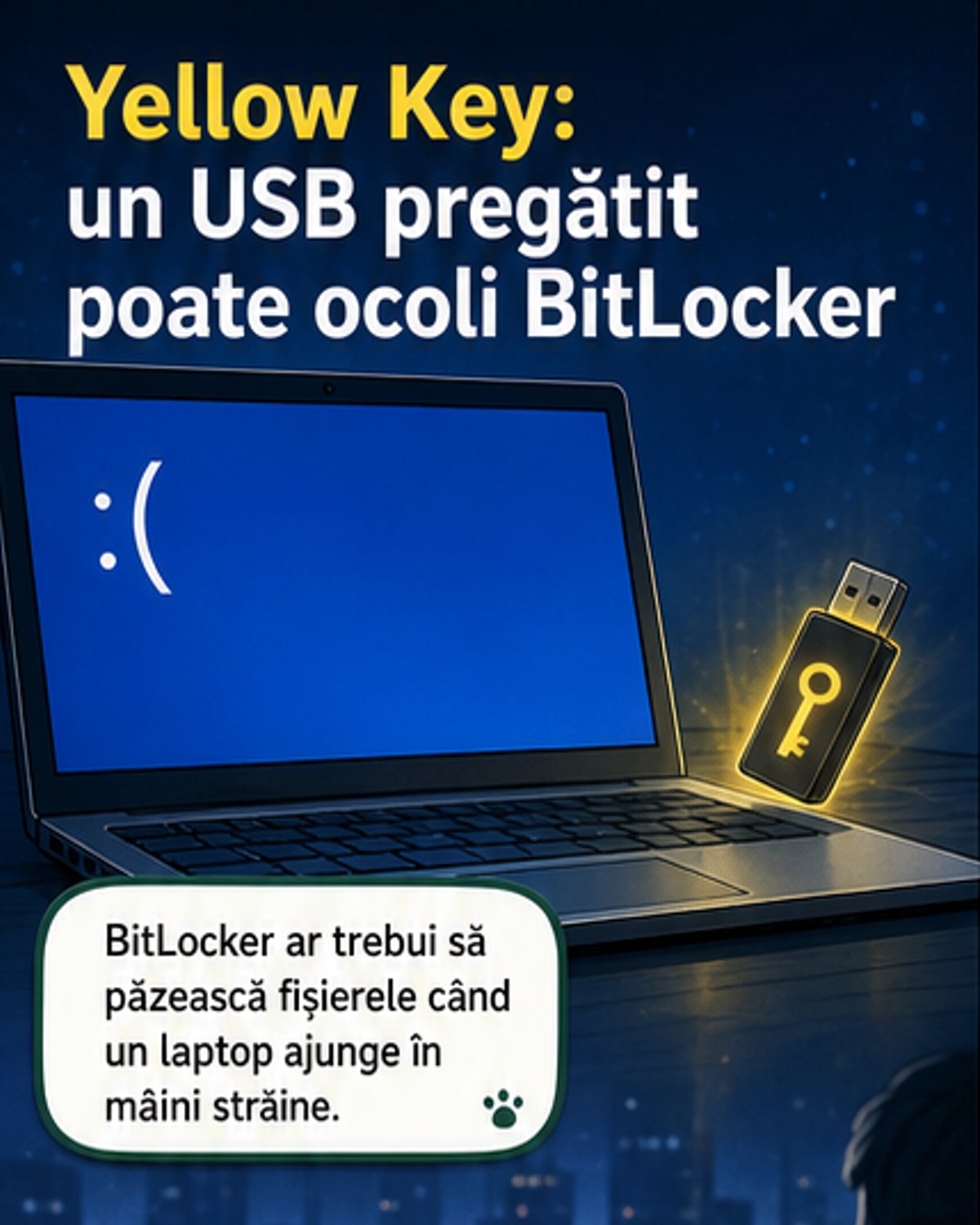 Un stick USB poate sparge BitLocker pe Windows