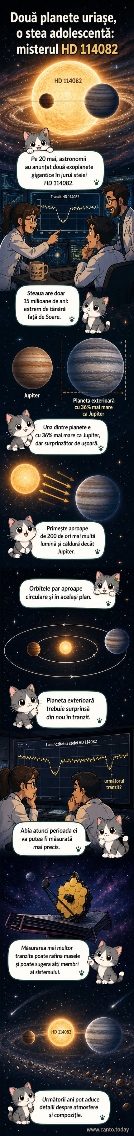 Reprezentare artistică a două exoplanete gigantice orbitând o stea tânără și fierbinte, cu o dimensiune vizibil mai mare decât Jupiter.