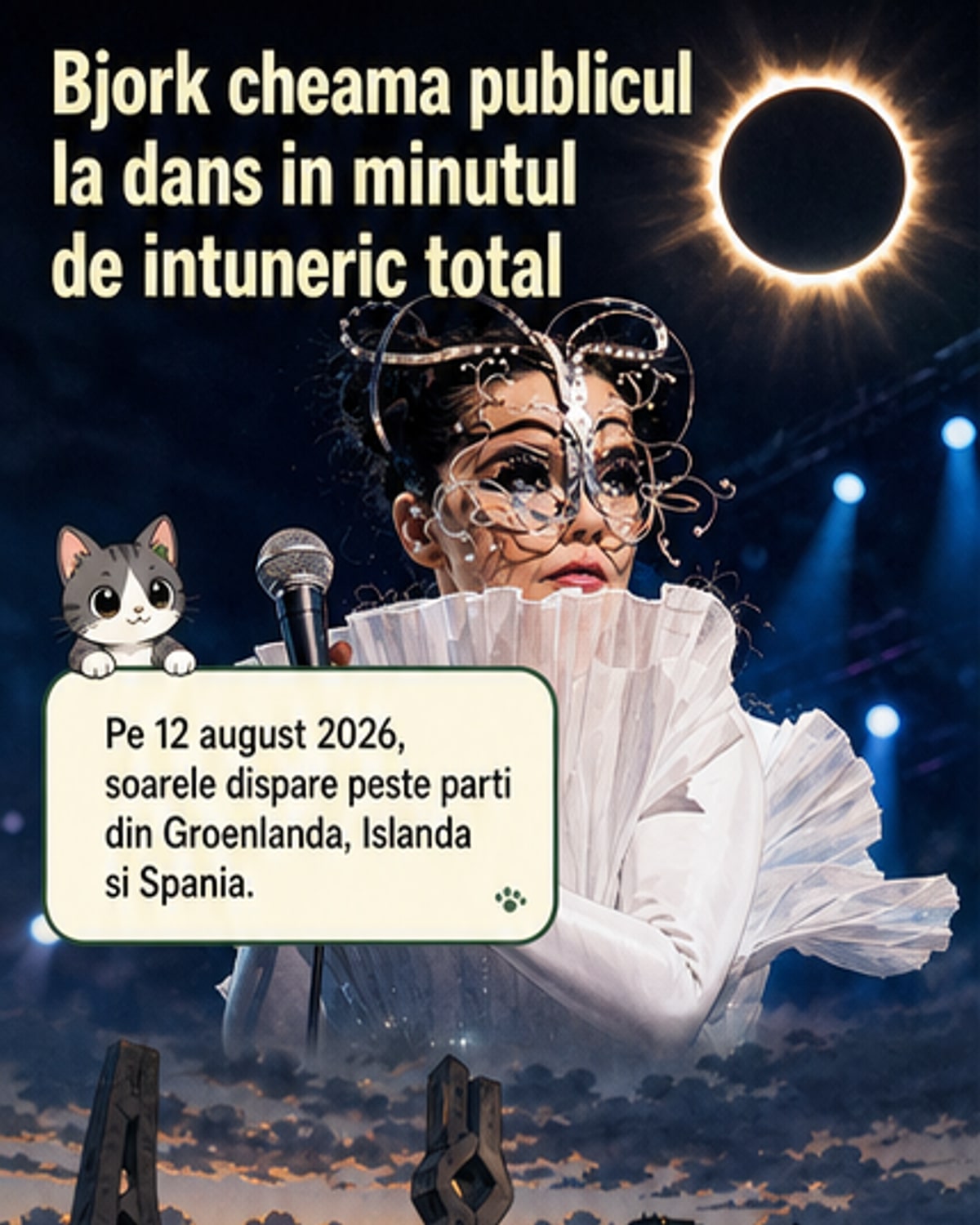 Björk organizează un rave sub eclipsa totală