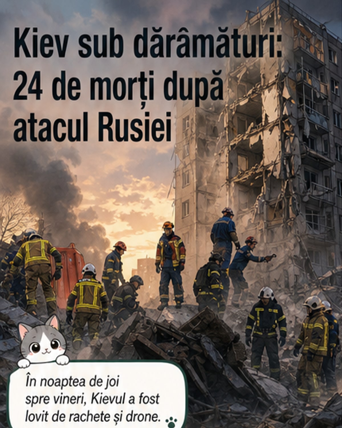 24 de morți în atacul rusesc asupra Kievului