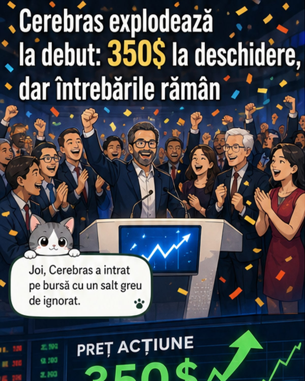 Cerebras, explozie la bursă după IPO-ul record