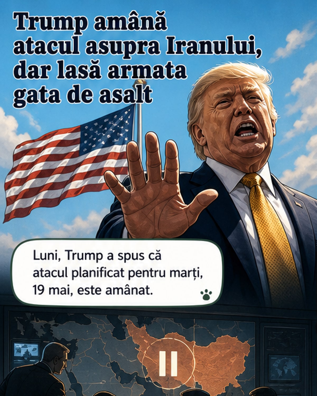 Trump amână atacul asupra Iranului