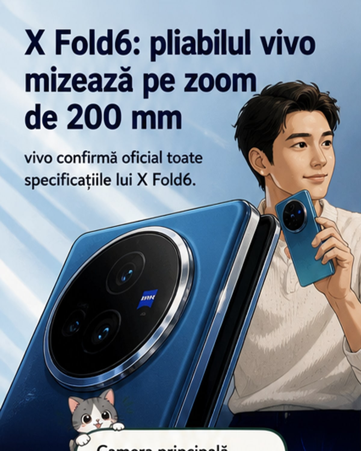 vivo X Fold6 cu cameră 200MP și zoom 200mm