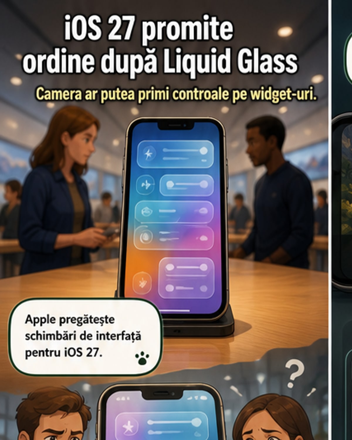 Apple schimbă iOS-ul cu widgeturi în Camera
