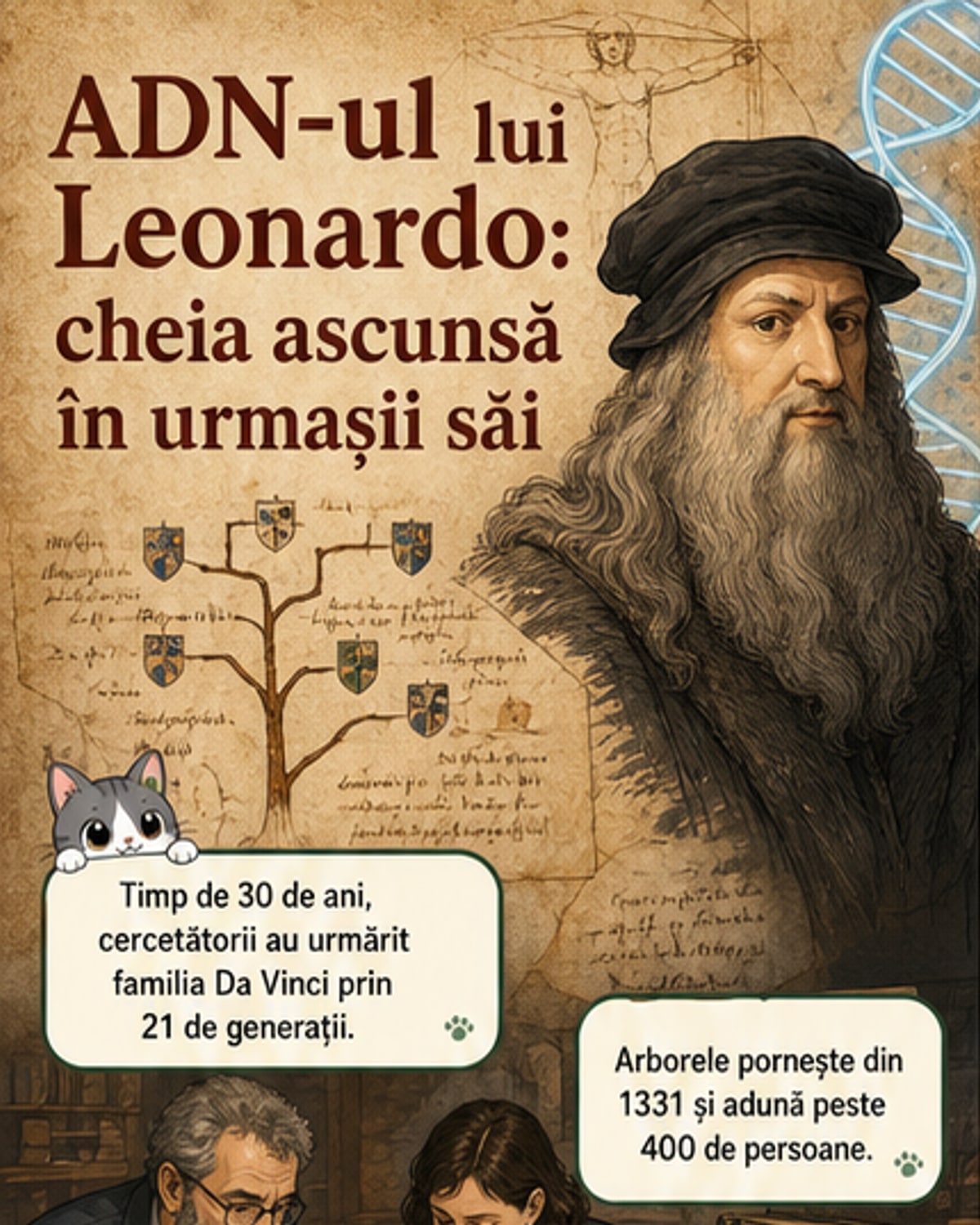 ADN-ul lui Leonardo da Vinci, aproape descifrat