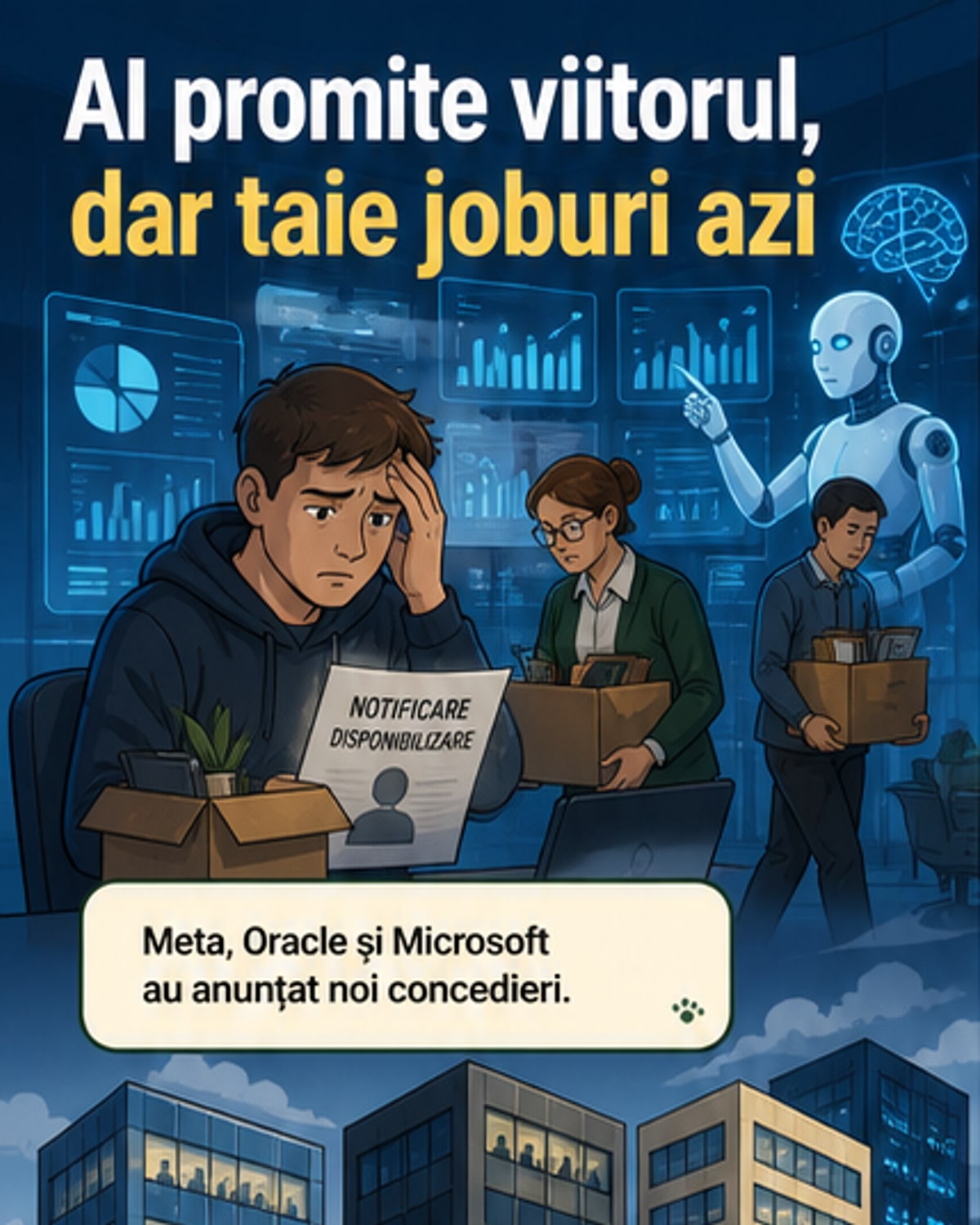 Zeci de mii de concedieri în tehnologie pentru AI