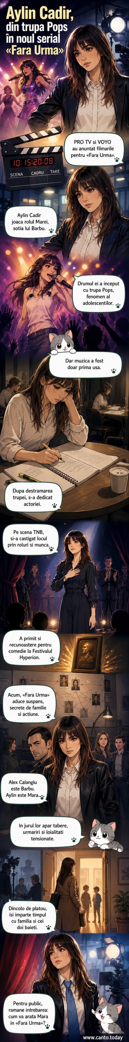 Aylin Cadîr într-o scenă din serialul „Fără Urmă”, stând lângă Alex Calangiu, într-un decor urban tensionat.