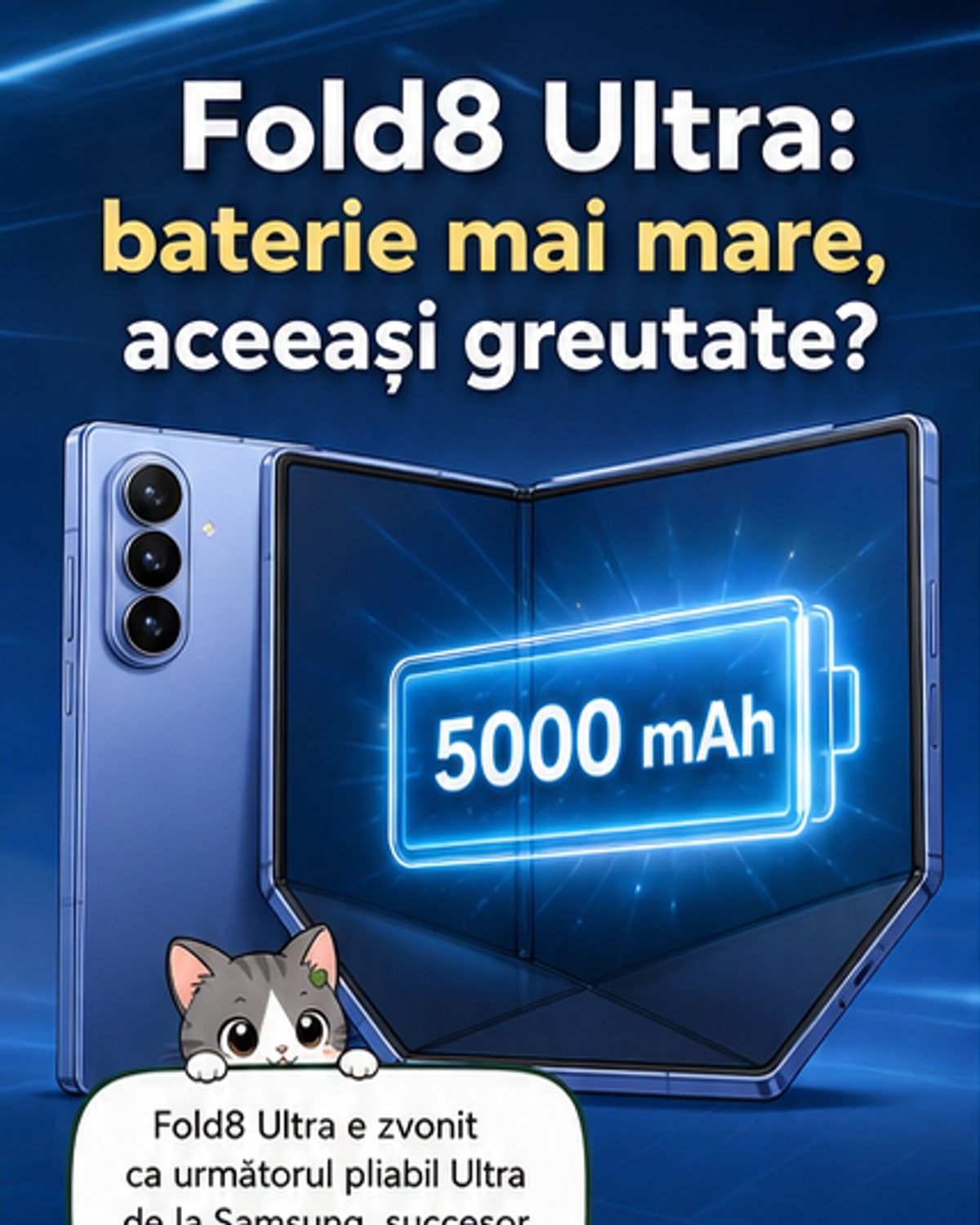 Z Fold8 Ultra crește bateria, păstrează greutatea