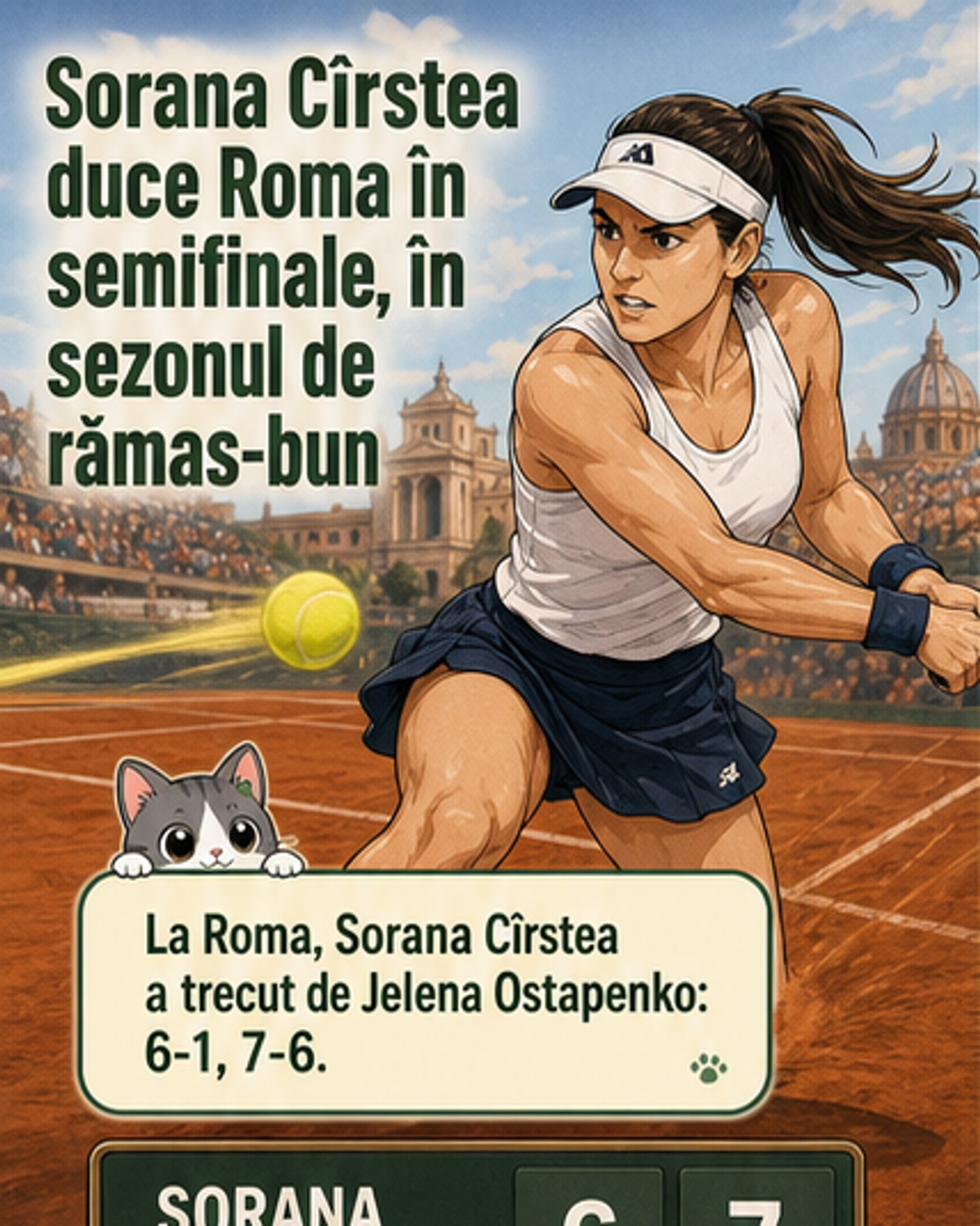 Sorana Cîrstea în semifinale la Roma