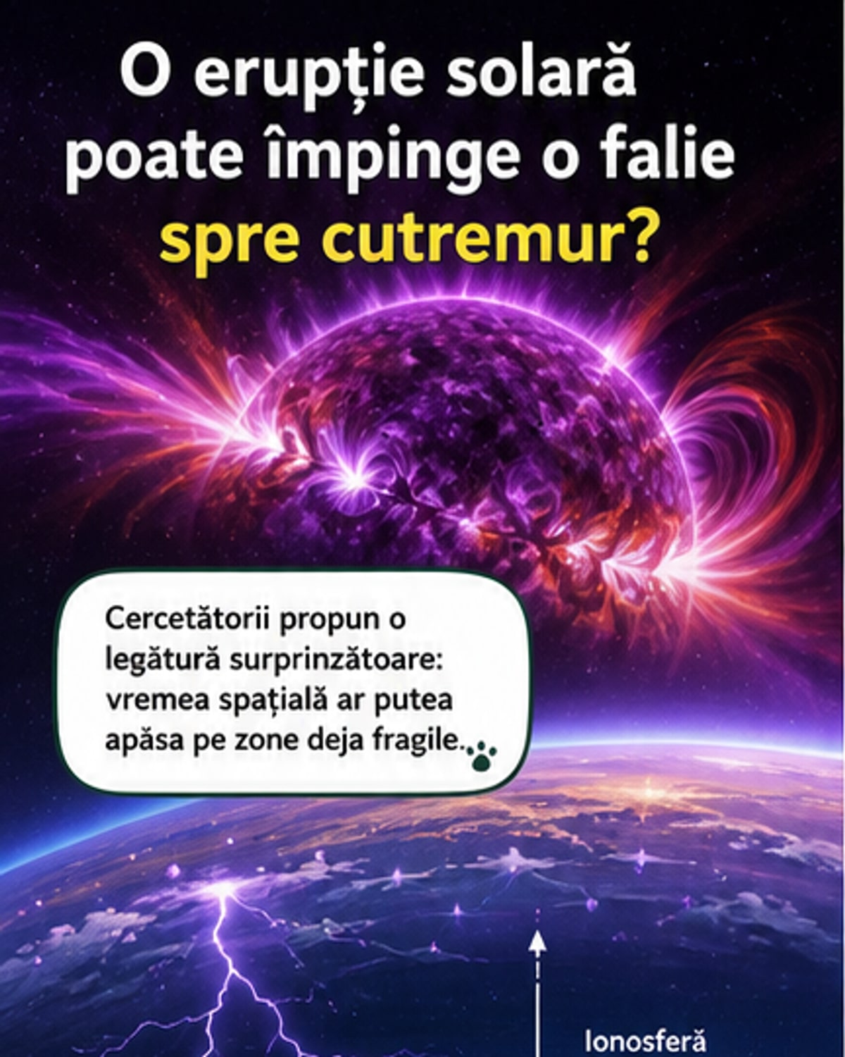 Exploziile solare ar putea declanșa cutremure