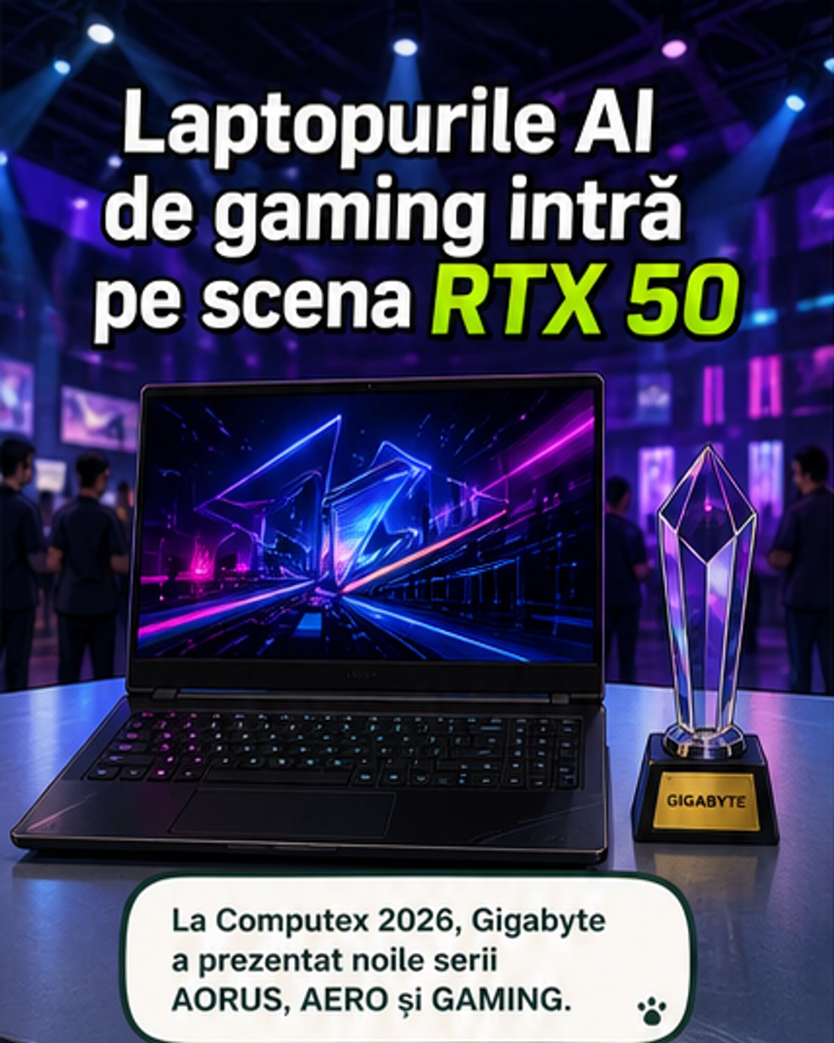 Gigabyte lansează laptopuri AI cu GPU RTX 50