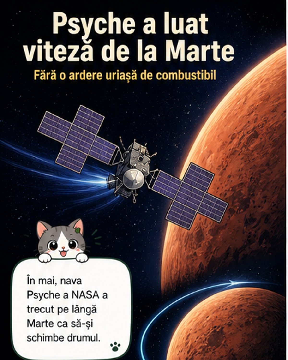 Nava Psyche a folosit Marte ca catapultă