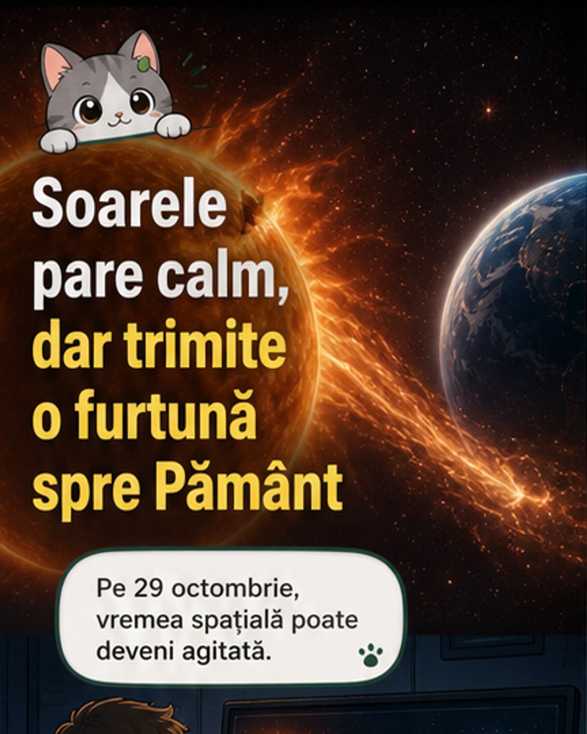 Furtuni magnetice slabe în următoarele 24 de ore