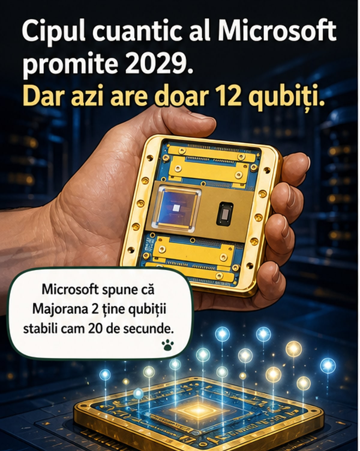 Microsoft a creat un cip cuantic de 1.000 de ori mai stabil