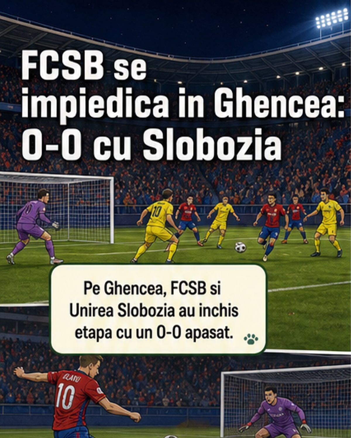 FCSB și Unirea Slobozia au remizat 0-0