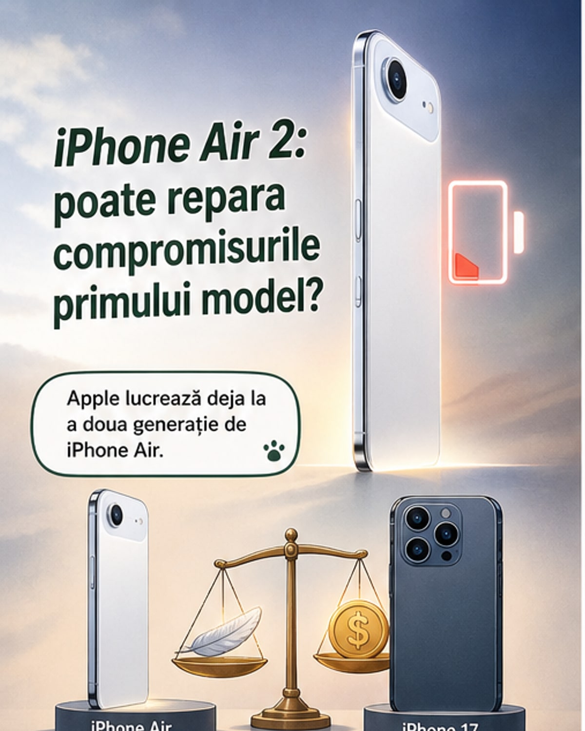 iPhone Air 2 vine cu baterie și cameră îmbunătățite