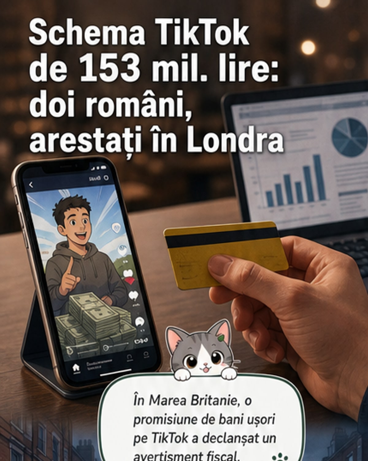 Două persoane din România, arestate în UK pentru o escrocherie masivă pe TikTok