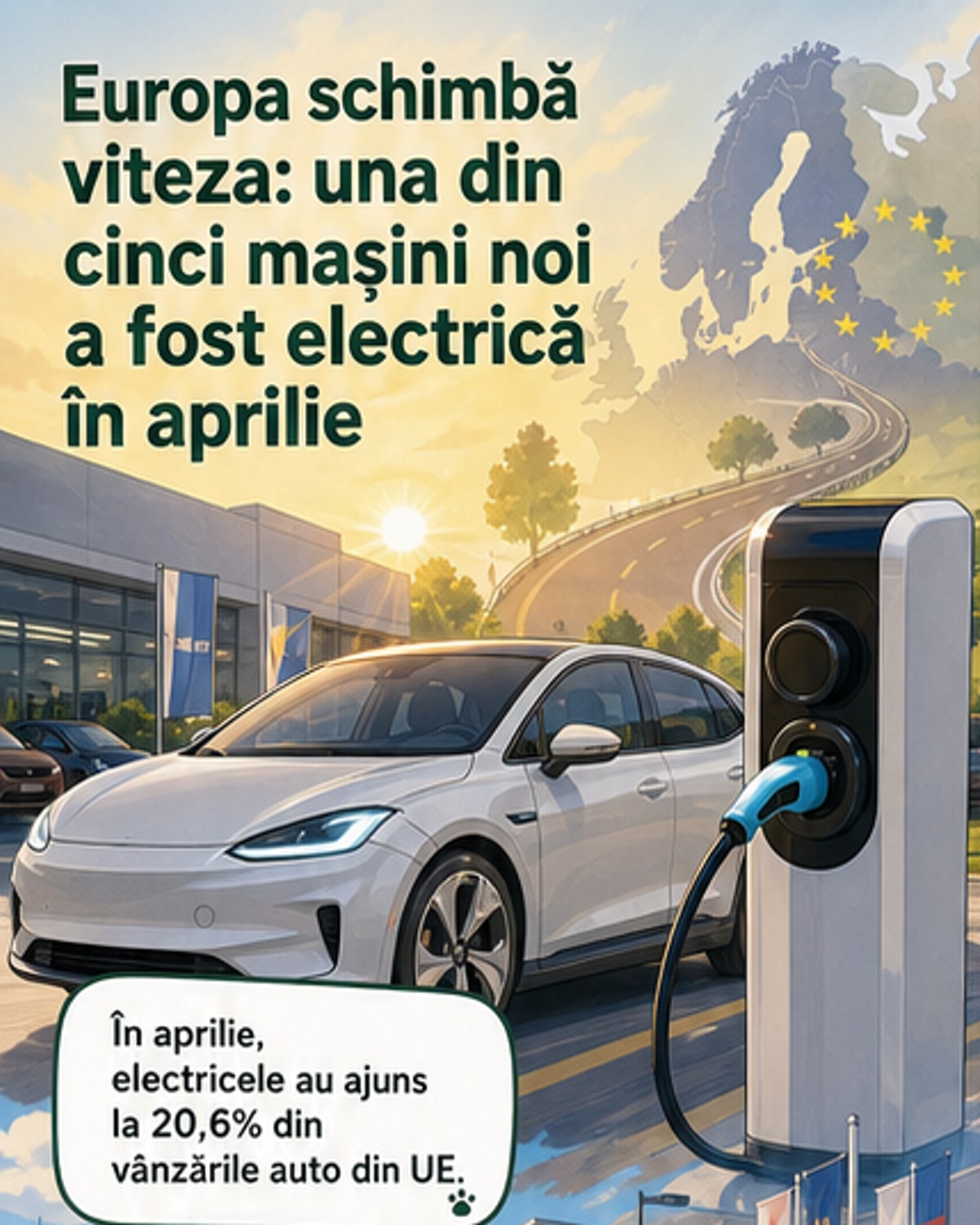1 din 5 mașini vândute în UE e electrică