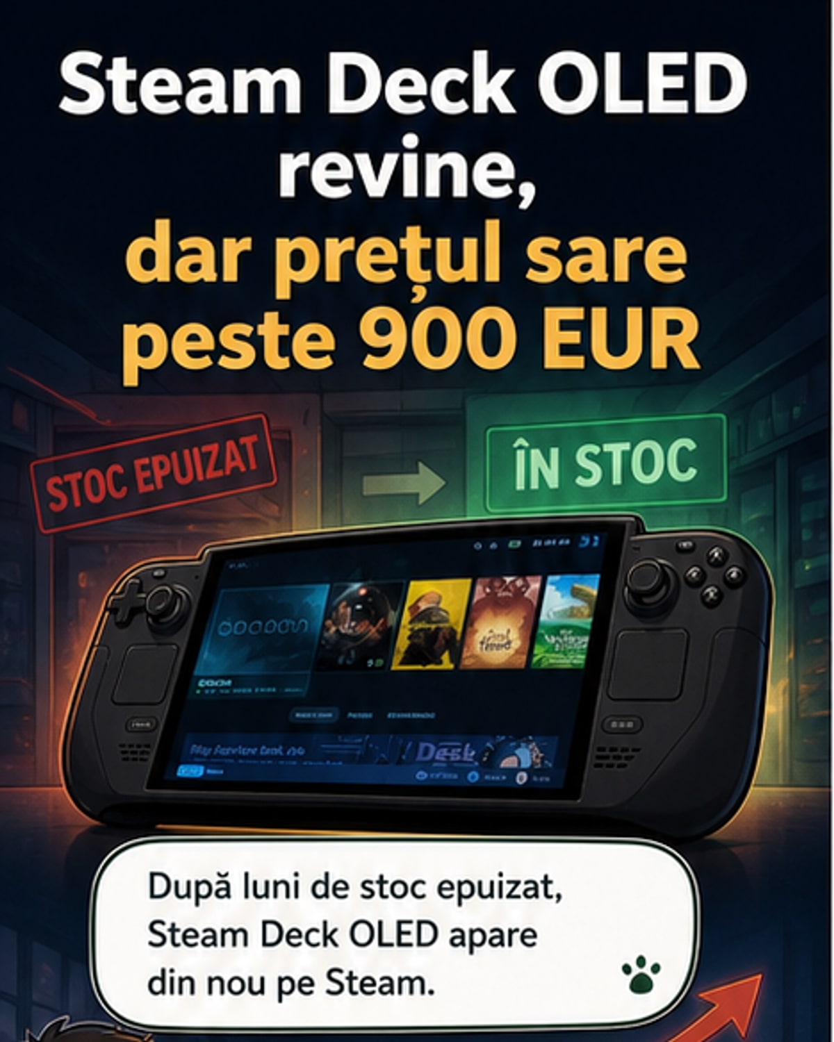 Steam Deck OLED, cu 35% mai scump