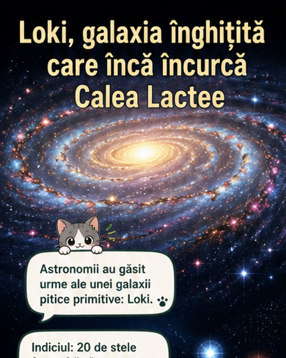 Galaxia Loki, înghițită acum 10 miliarde de ani