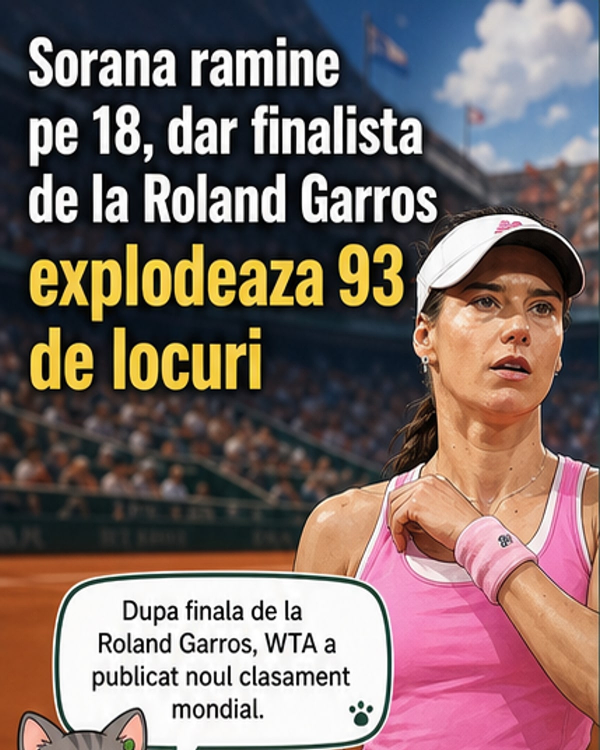 Săritură de 93 de locuri în clasamentul WTA