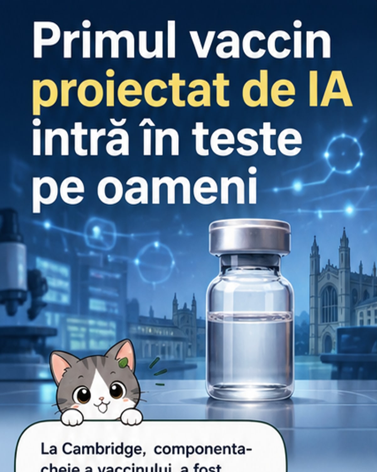 Primul vaccin creat de IA intră în testare pe oameni