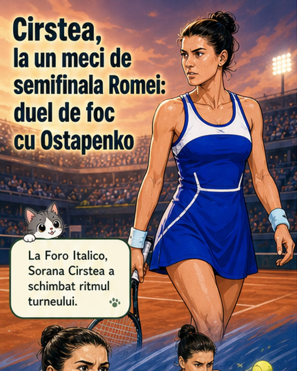 Sorana la semifinală? Meciul decisiv cu Ostapenko