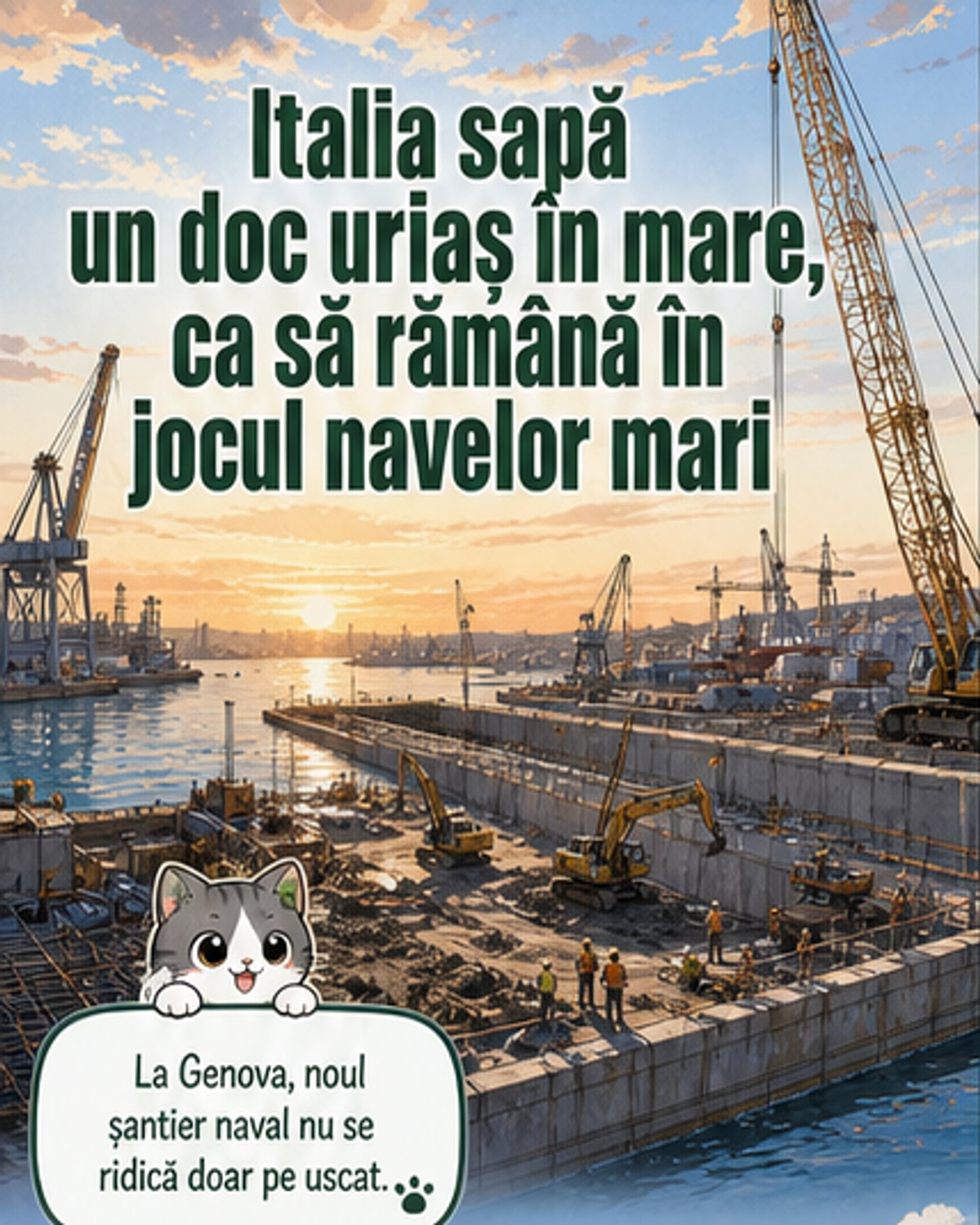 Italia reconstruiește un port de vârf