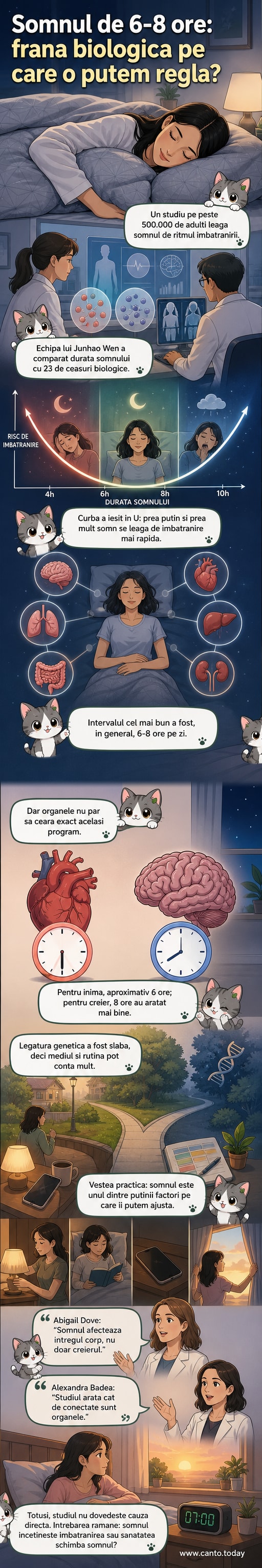 Ilustrație AI care reprezintă un corp uman cu ceasuri biologice în diferite organe, marcând influența somnului asupra îmbătrânirii.