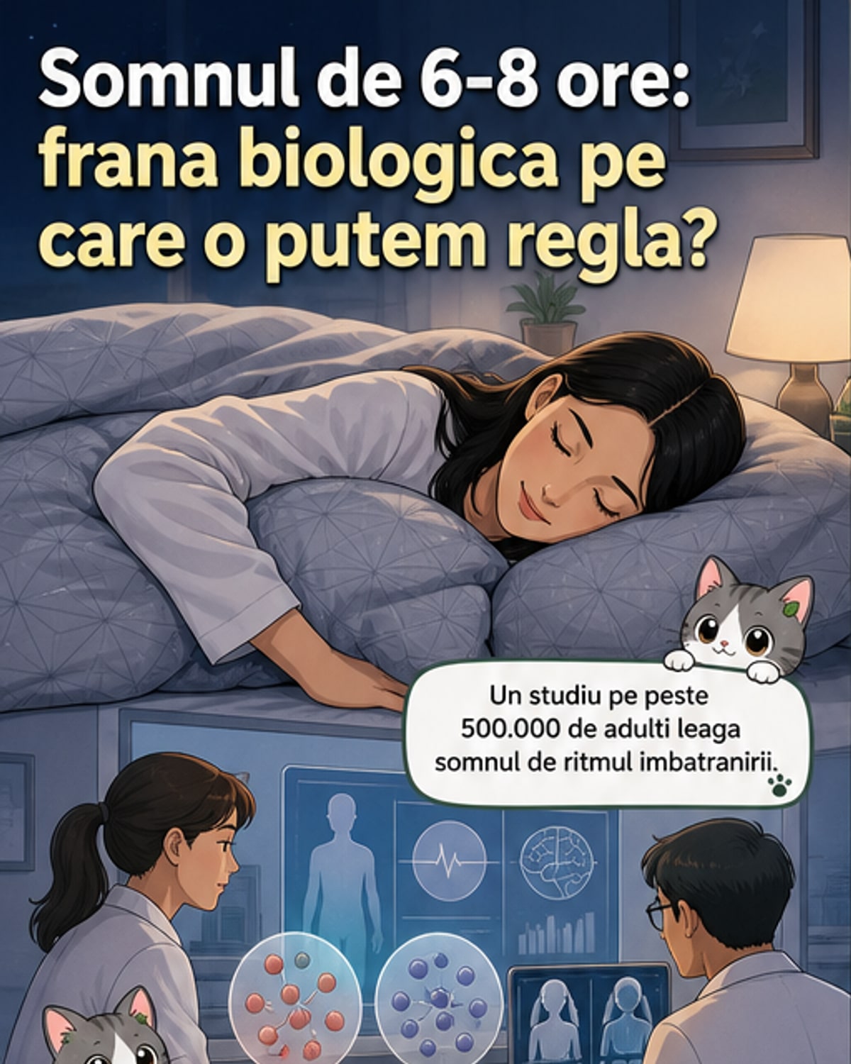Somnul de 6-8 ore încetinește îmbătrânirea