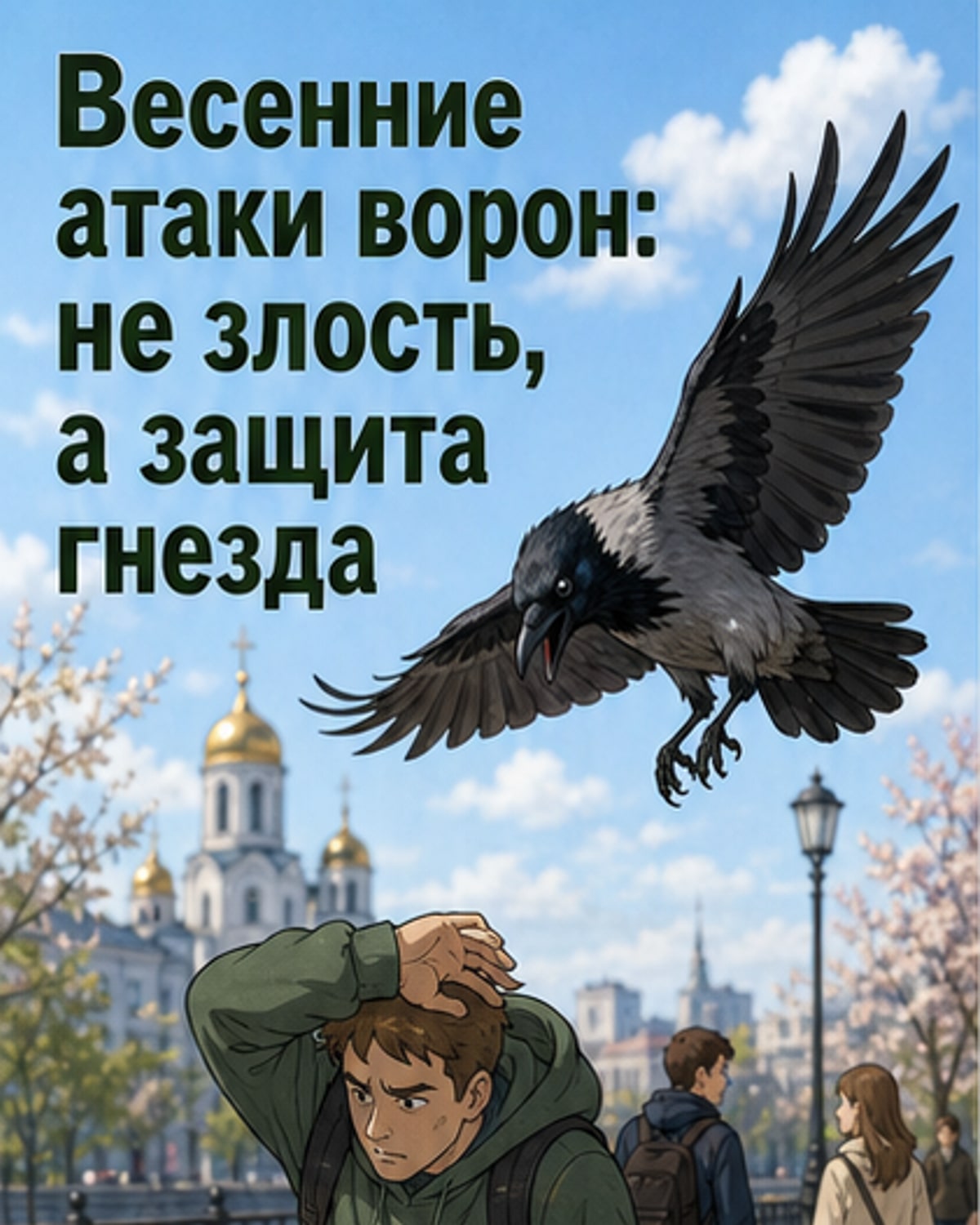 Почему вороны нападают весной
