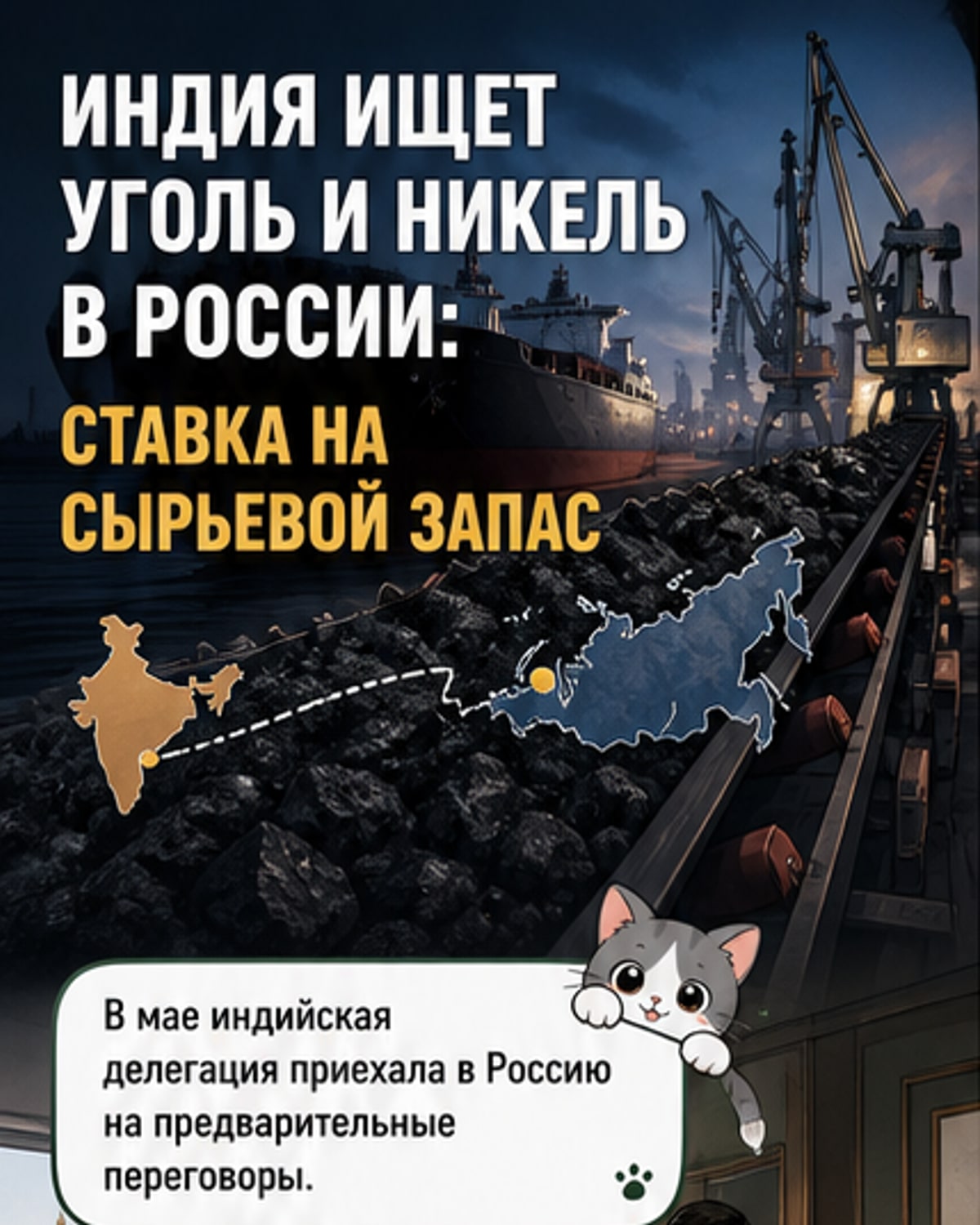 Индия изучает поставки угля и никеля из России