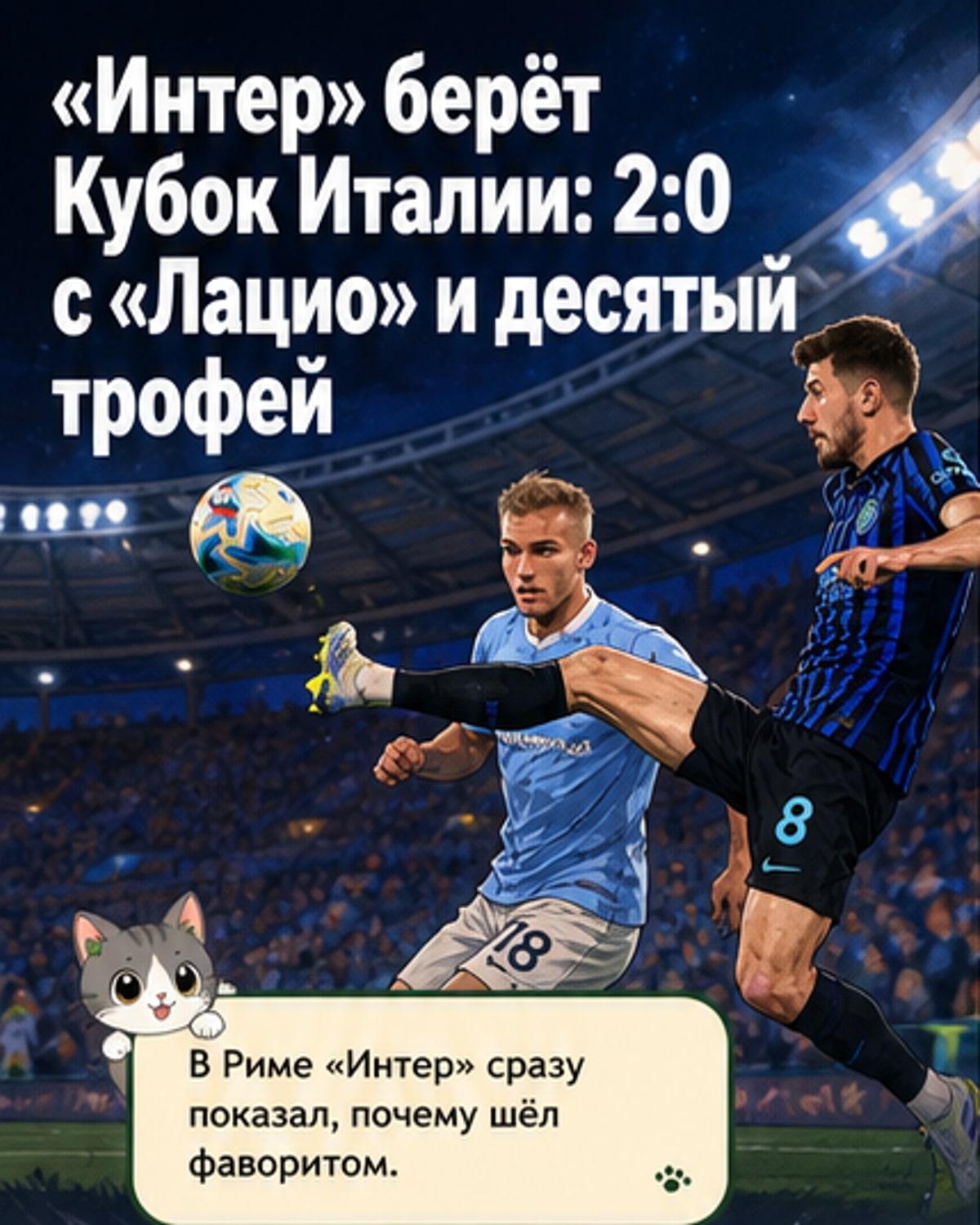«Интер» выиграл Кубок Италии в 10-й раз