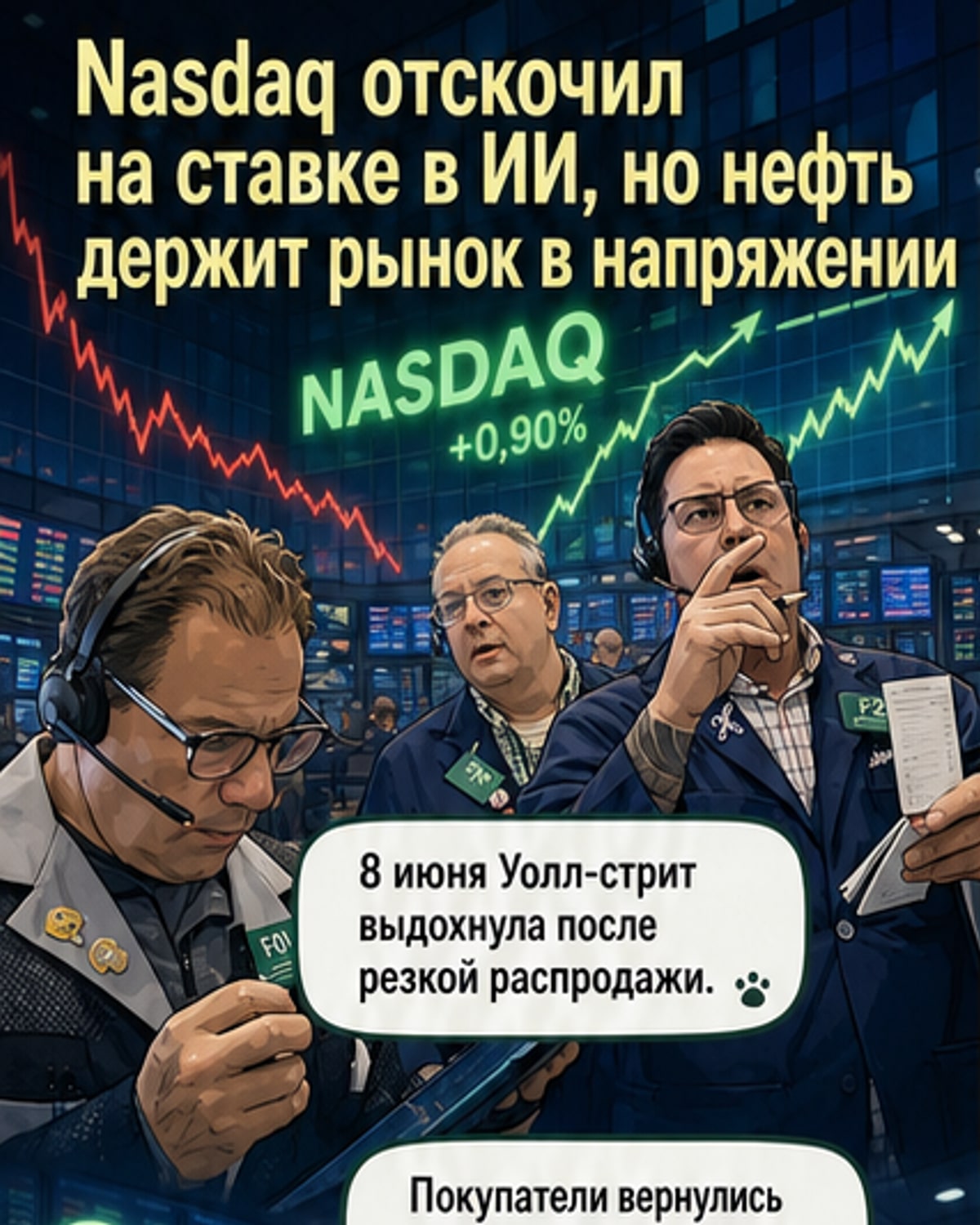 Nasdaq резко вырос после падения