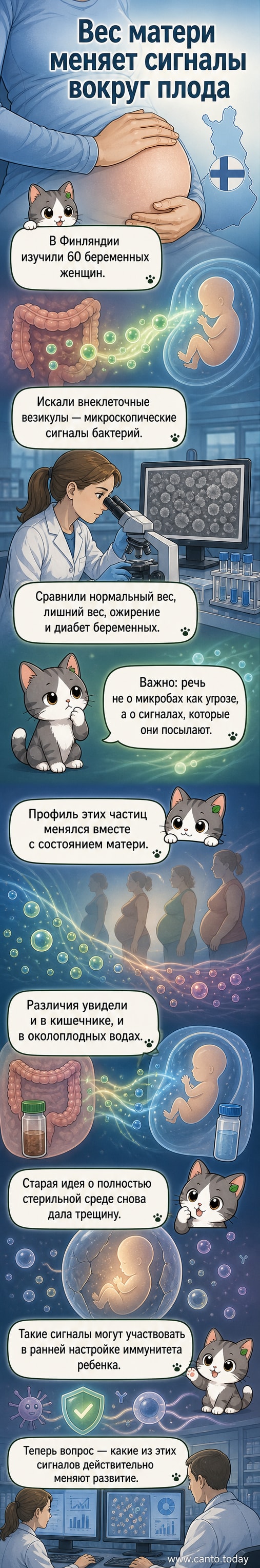 Электронные микроскопические изображения бактериальных везикул в околоплодной жидкости у женщин с разным весом: норма, избыточный вес, ожирение.
