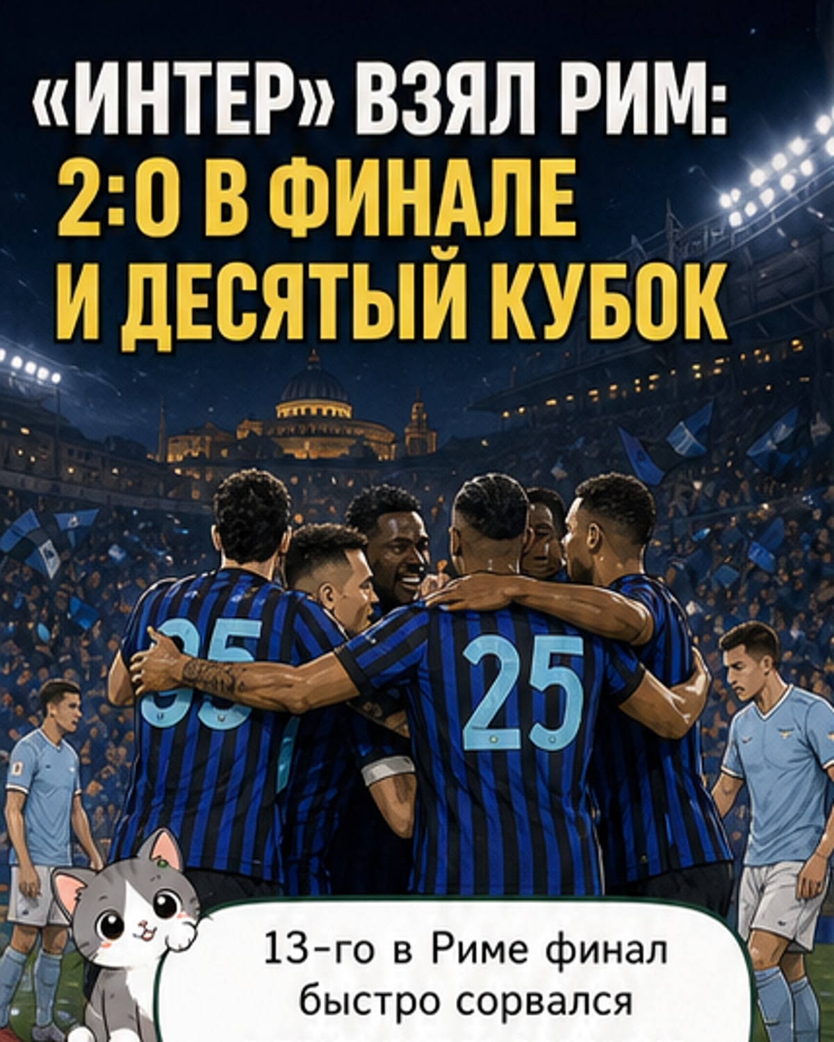 «Интер» выиграл Кубок Италии в 10-й раз