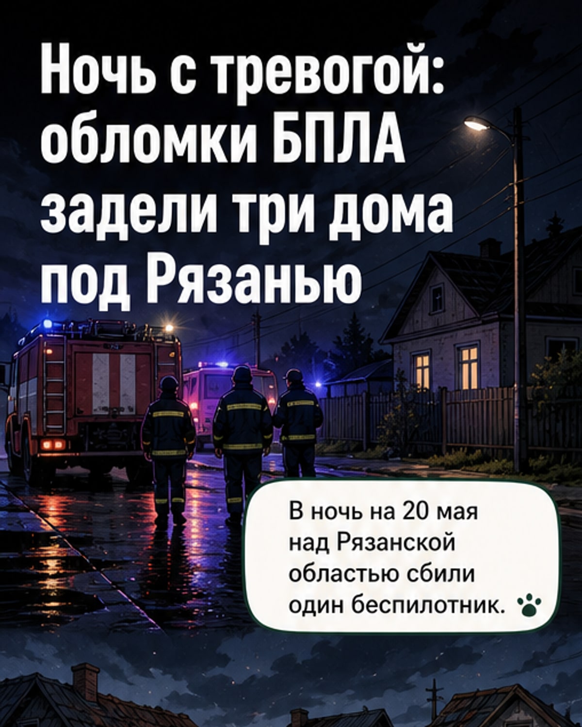 БПЛА сбит над Рязанской областью