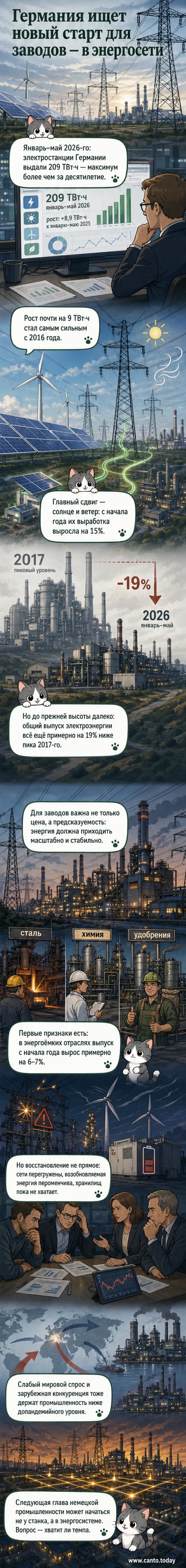 Высоковольтные линии электропередачи на фоне поля в Германии, 2025 год