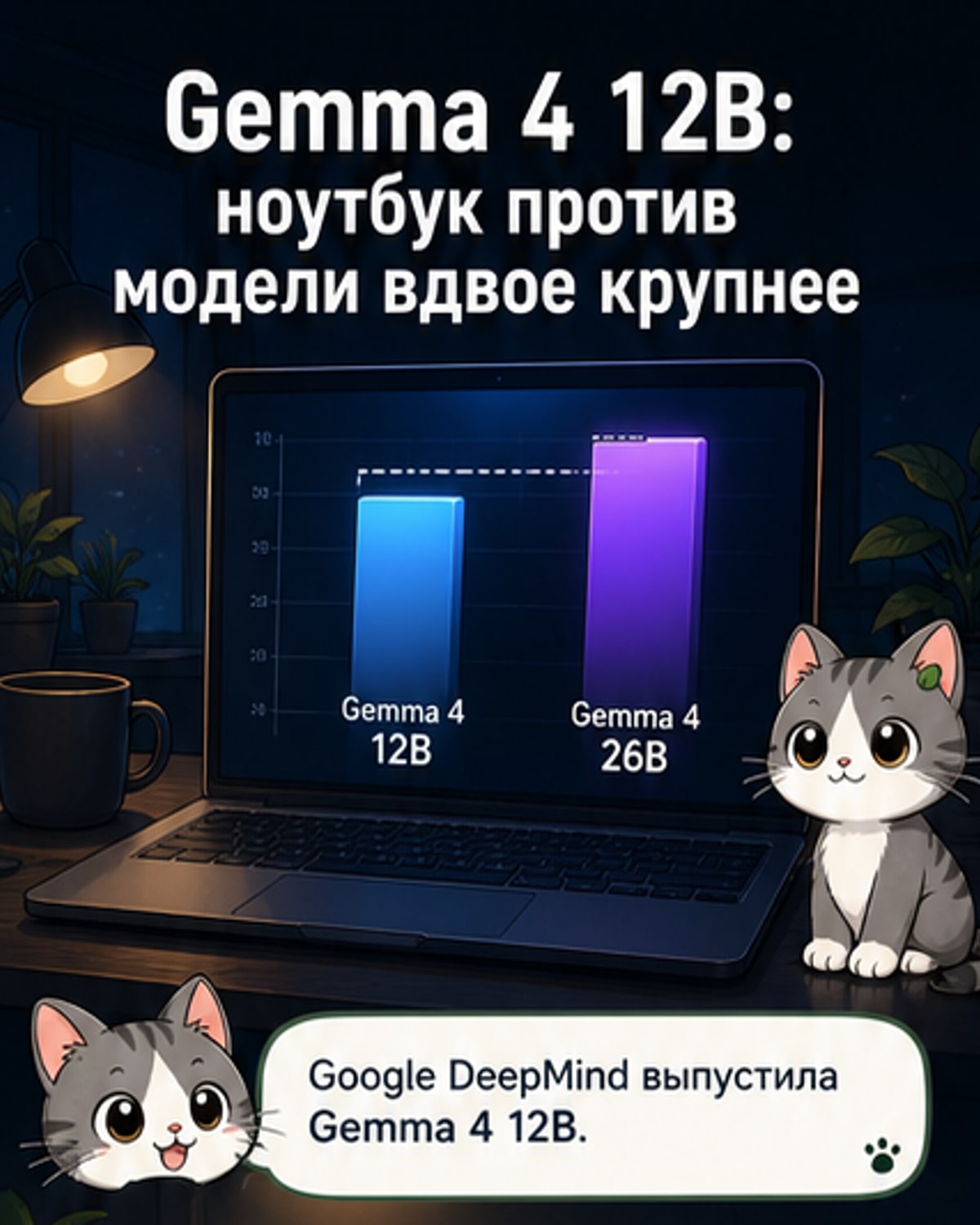 Gemma 4 12B работает на ноутбуке