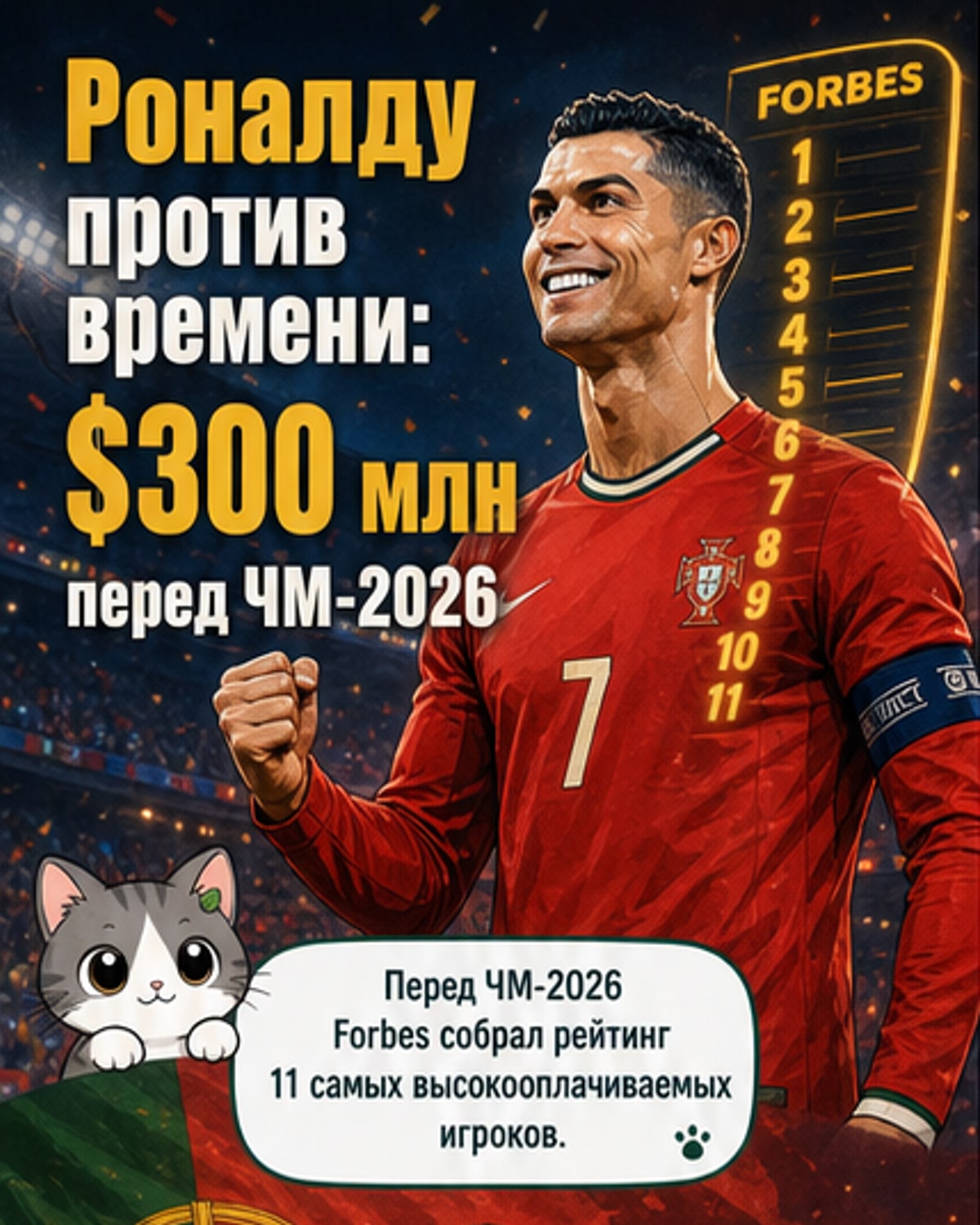 Роналду — самый высокооплачиваемый игрок ЧМ-2026