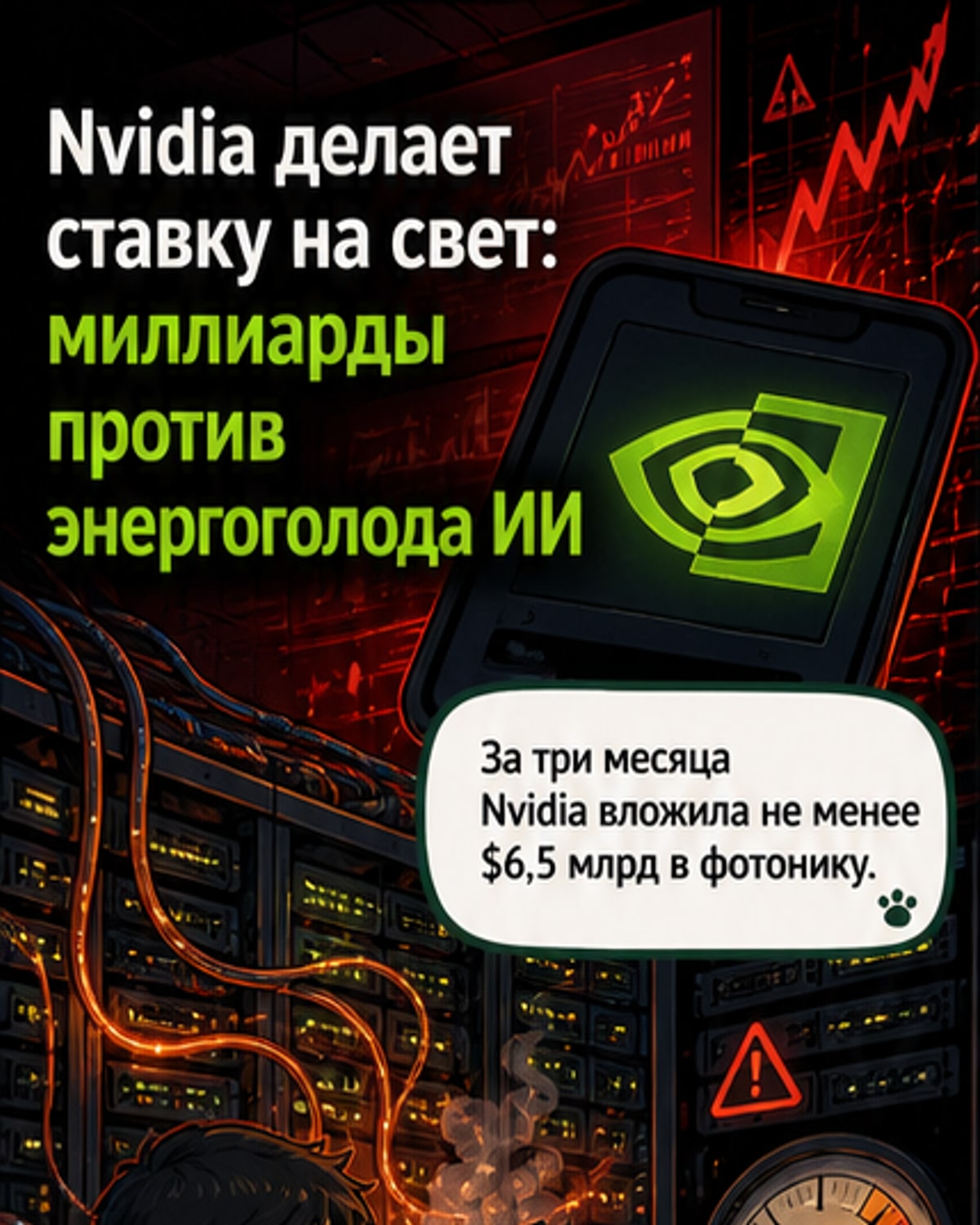 Nvidia вкладывает миллиарды в световые чипы