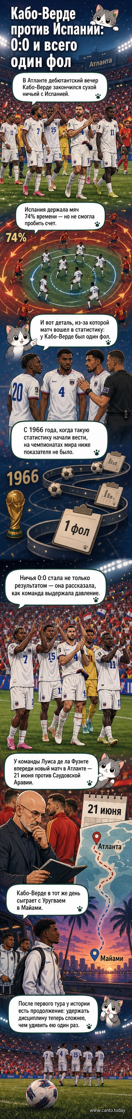 Футболисты сборной Кабо-Верде в позитивной позе на фоне стадиона после матча с Испанией, закончившегося 0:0