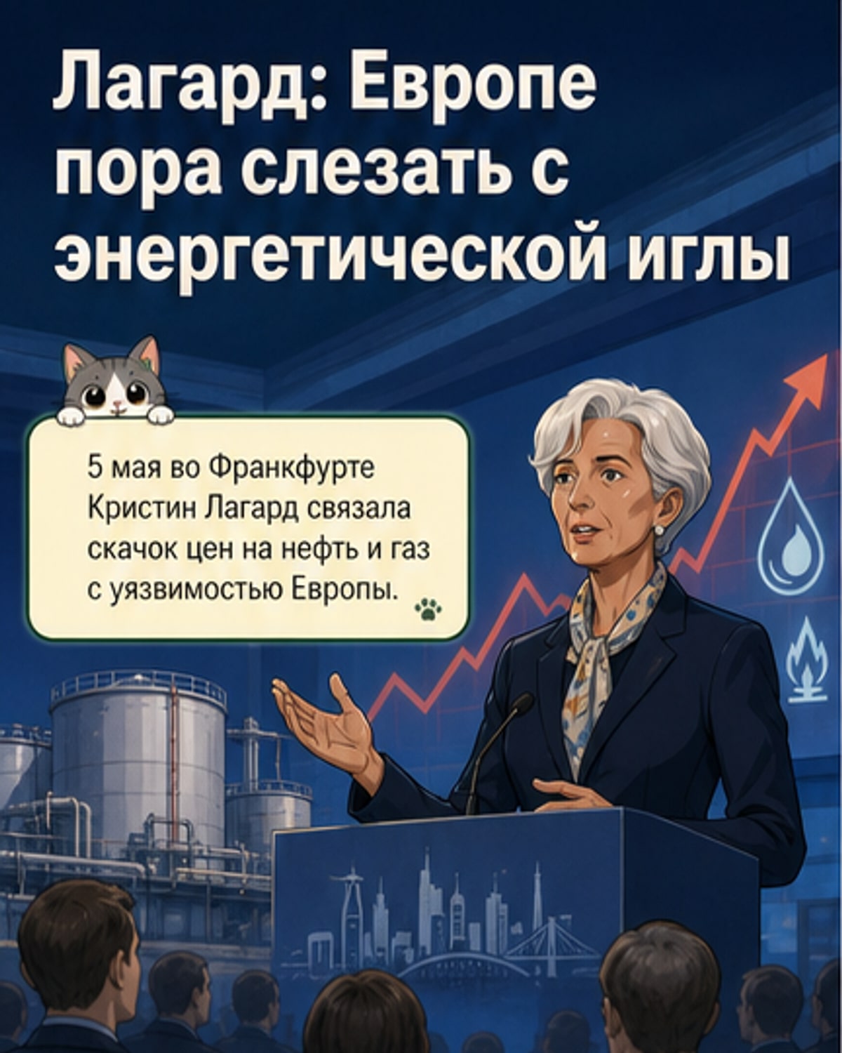 Лагард призывает Европу сократить зависимость от импорта энергии