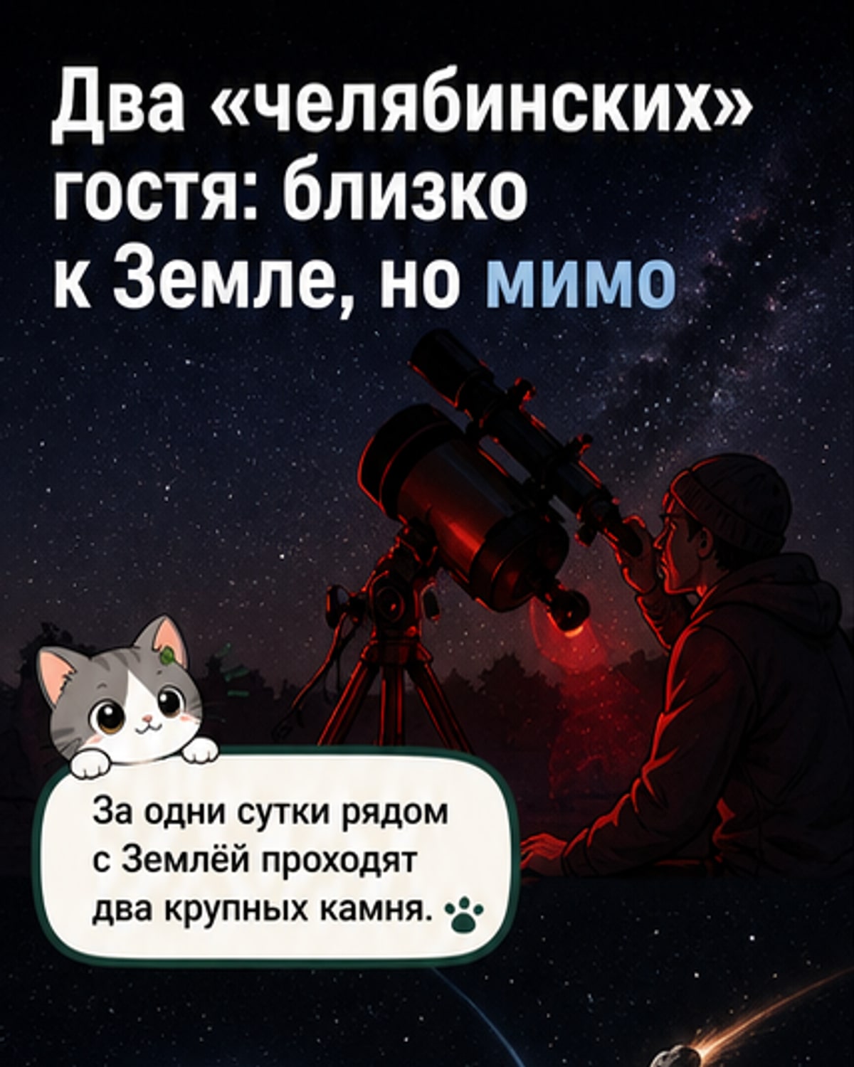 Два астероида пролетят мимо Земли