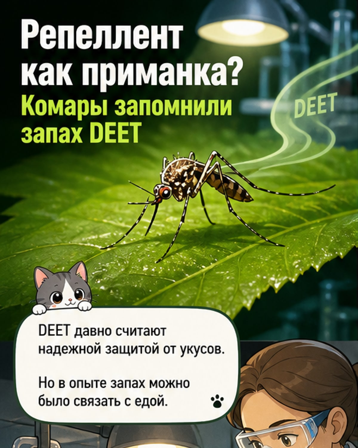 Комары учатся любить репеллент