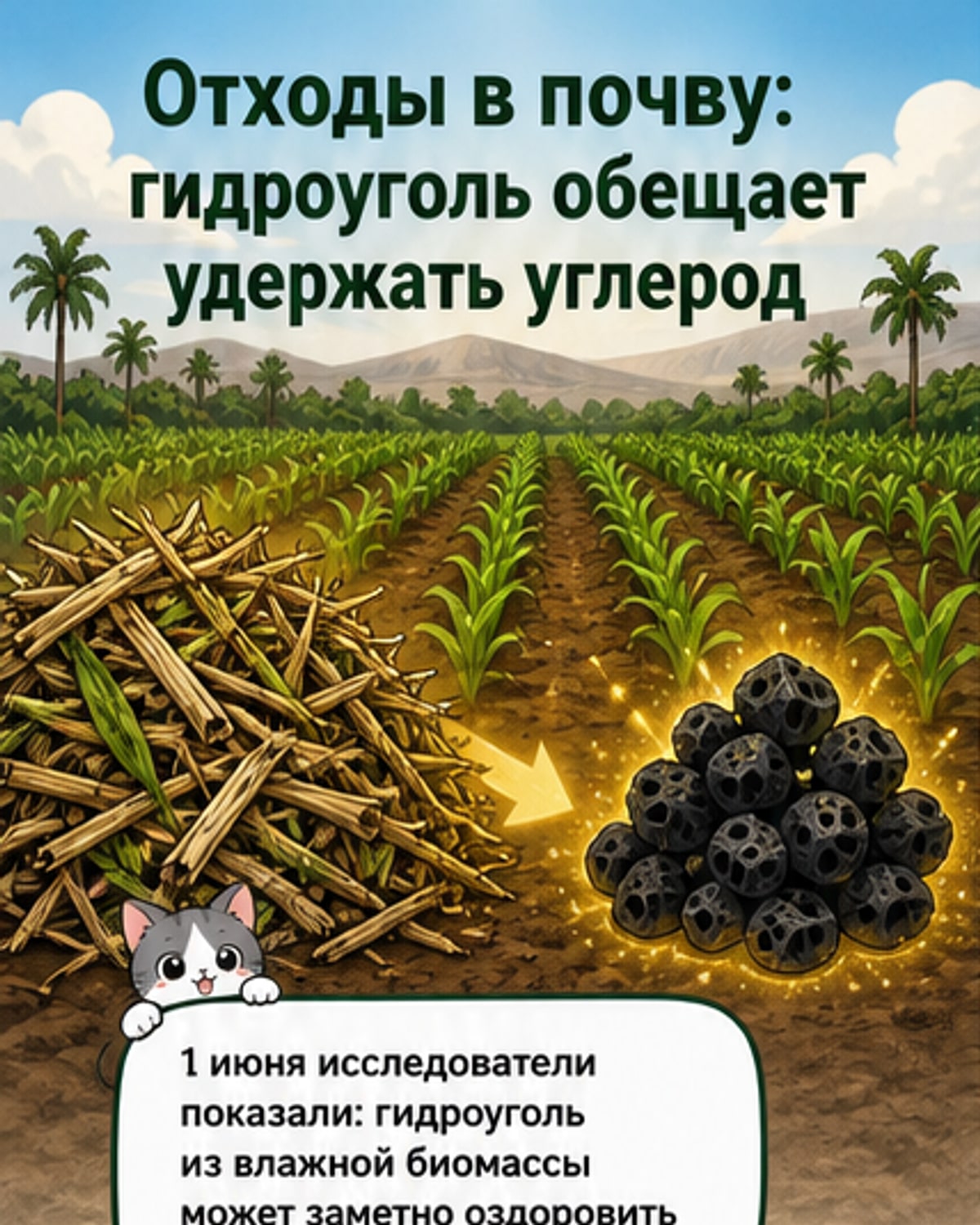 Гидроуголь оживляет почву из отходов