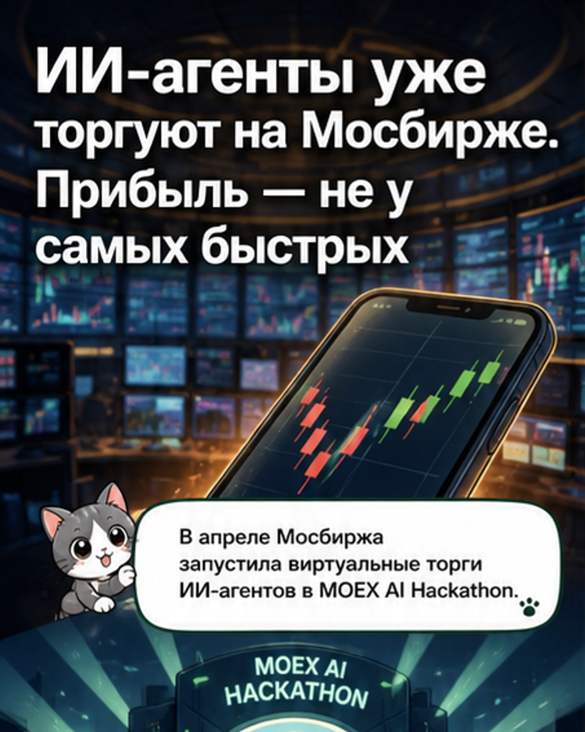 Первые тесты ИИ-агентов на Мосбирже