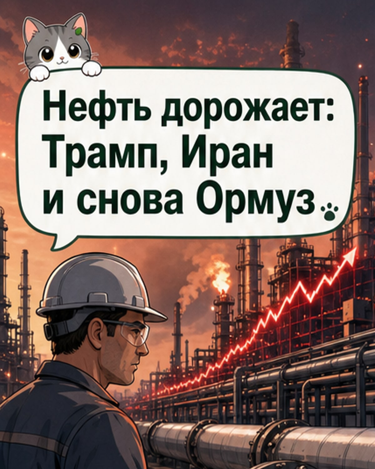 Нефть дорожает из-за угрозы войны США с Ираном